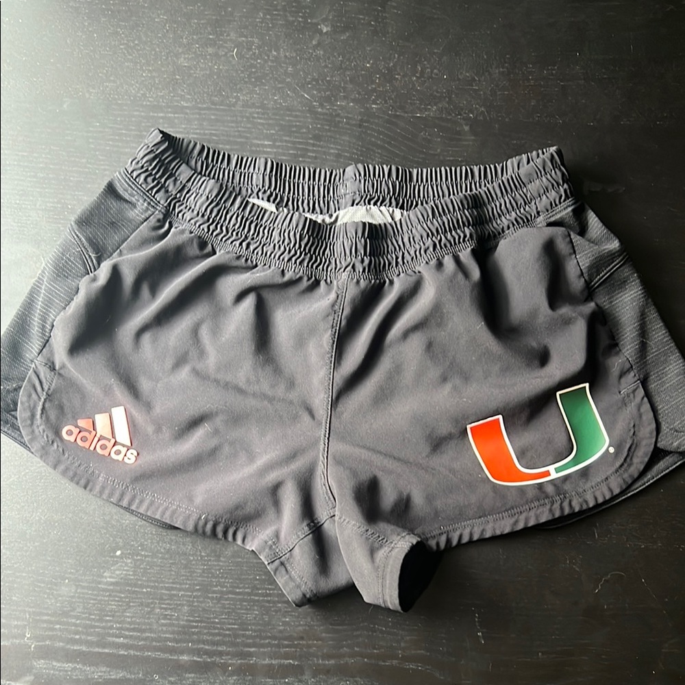 The U Adidas Black Athletic Shorts with Elastic Waistband
